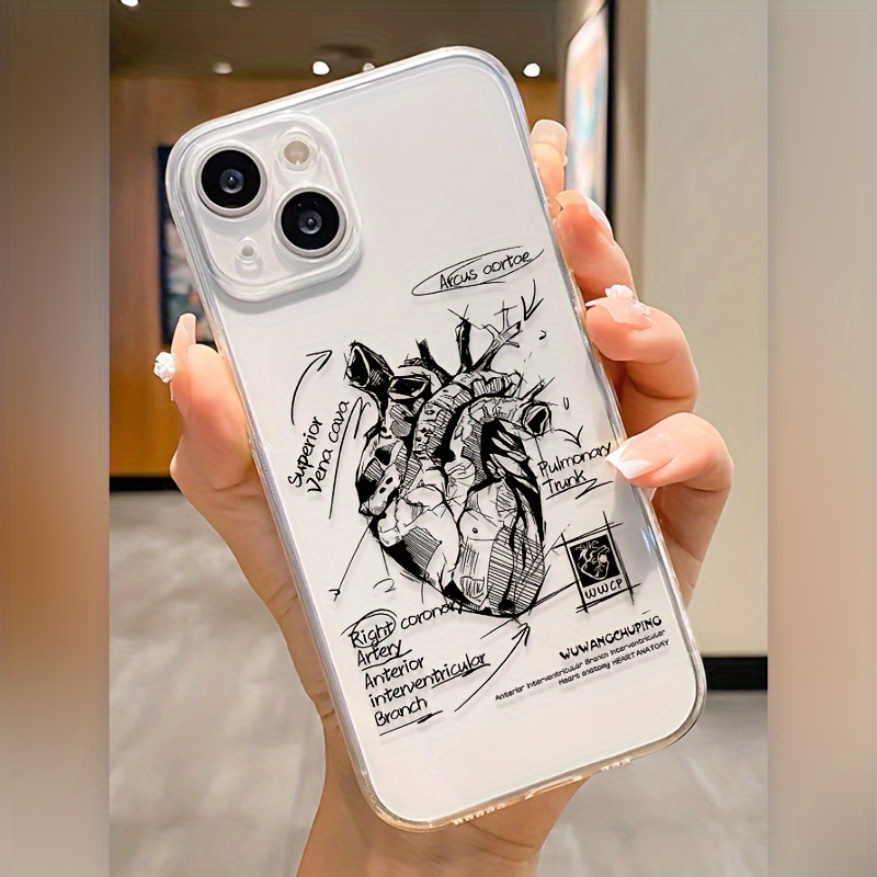

Transparent Protective Case For Iphone With Detailed Heart Design