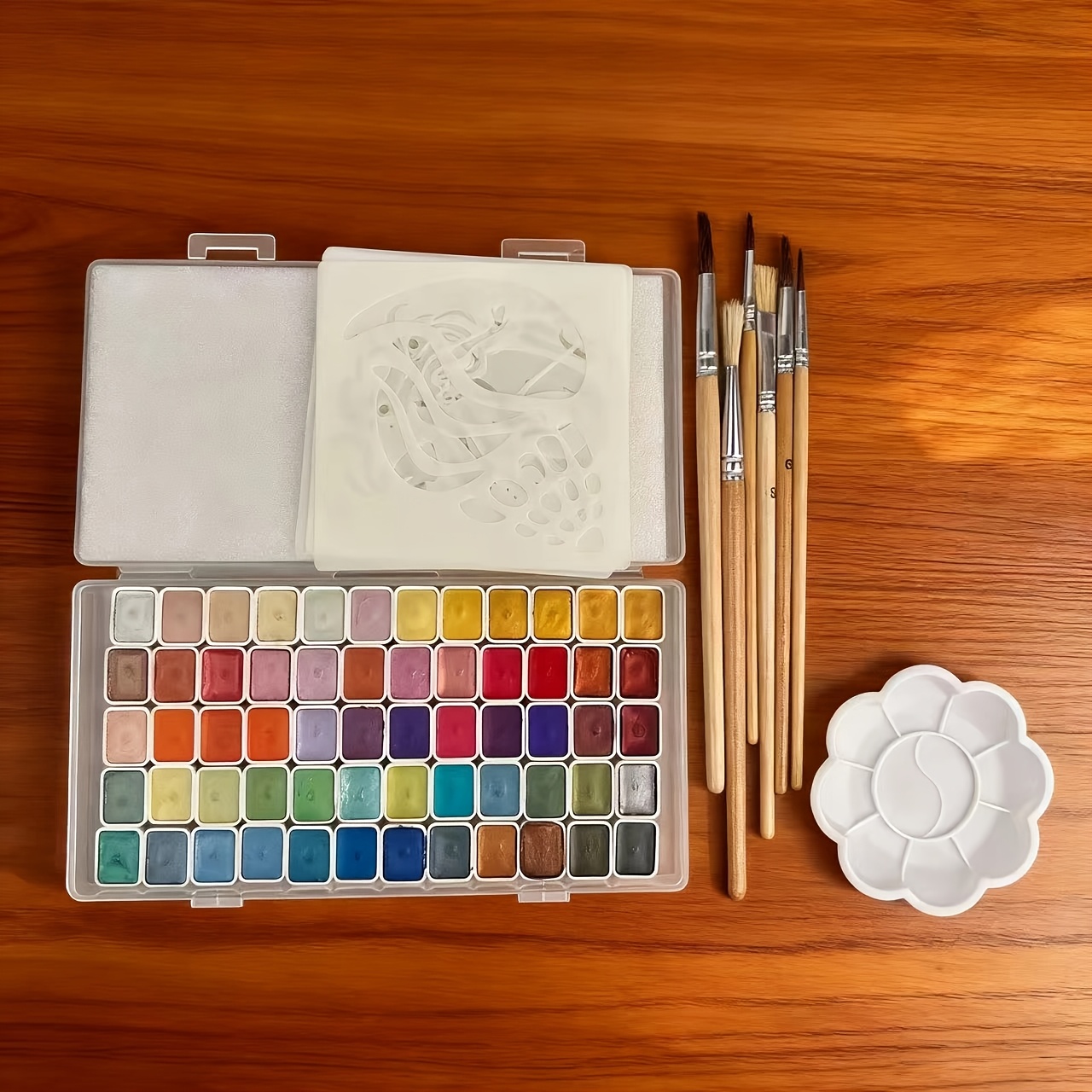 TEMU Powder Mineral Pearl Watercolor, 60/48/20color Shifting Watercolor Painting Set, Easy To Blend Shimmer Metallic Watercolor, Solid Color Paints