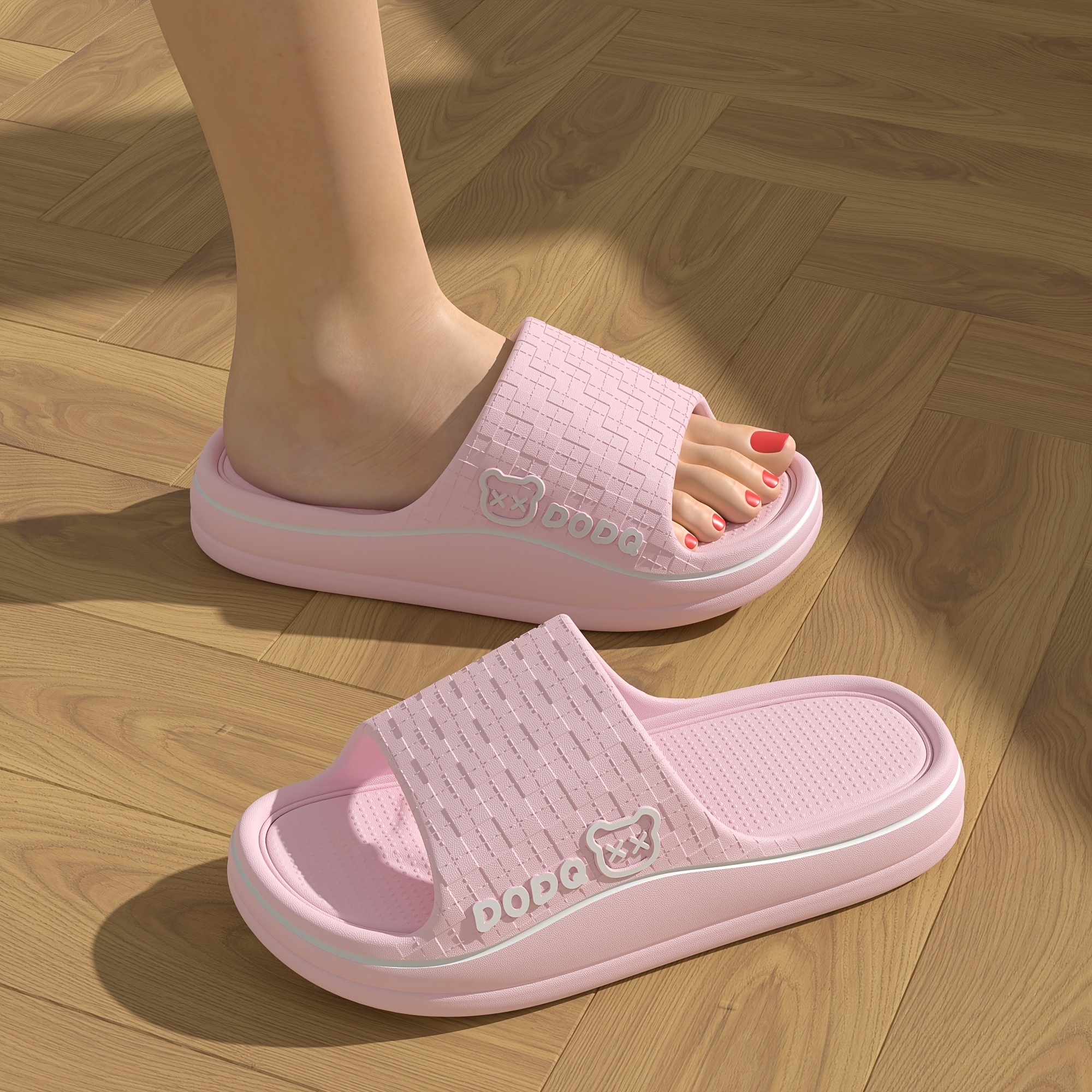 Women's EVA Slip-On Slippers - Comfortable Non-Slip Sole, Cute Cartoon Pattern, Lightweight Indoor/Outdoor Beach Sandals, Machine Washable All-Season Casual House Shoes, Slipon Design | Antislip Sole, House Slippers