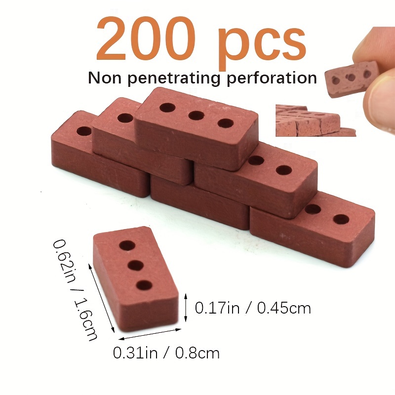 200pcs reusable square brick model with 8 3 non penetrating holes soil material architectural students enthusiasts   model for   model houses skills   educational tool durable construction 0