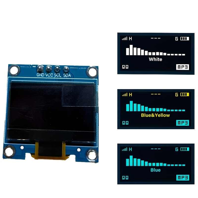 3-Pack 0.91" OLED Display Modules - 128x32 I2C LCD Screen For Arduino & Raspberry Pi