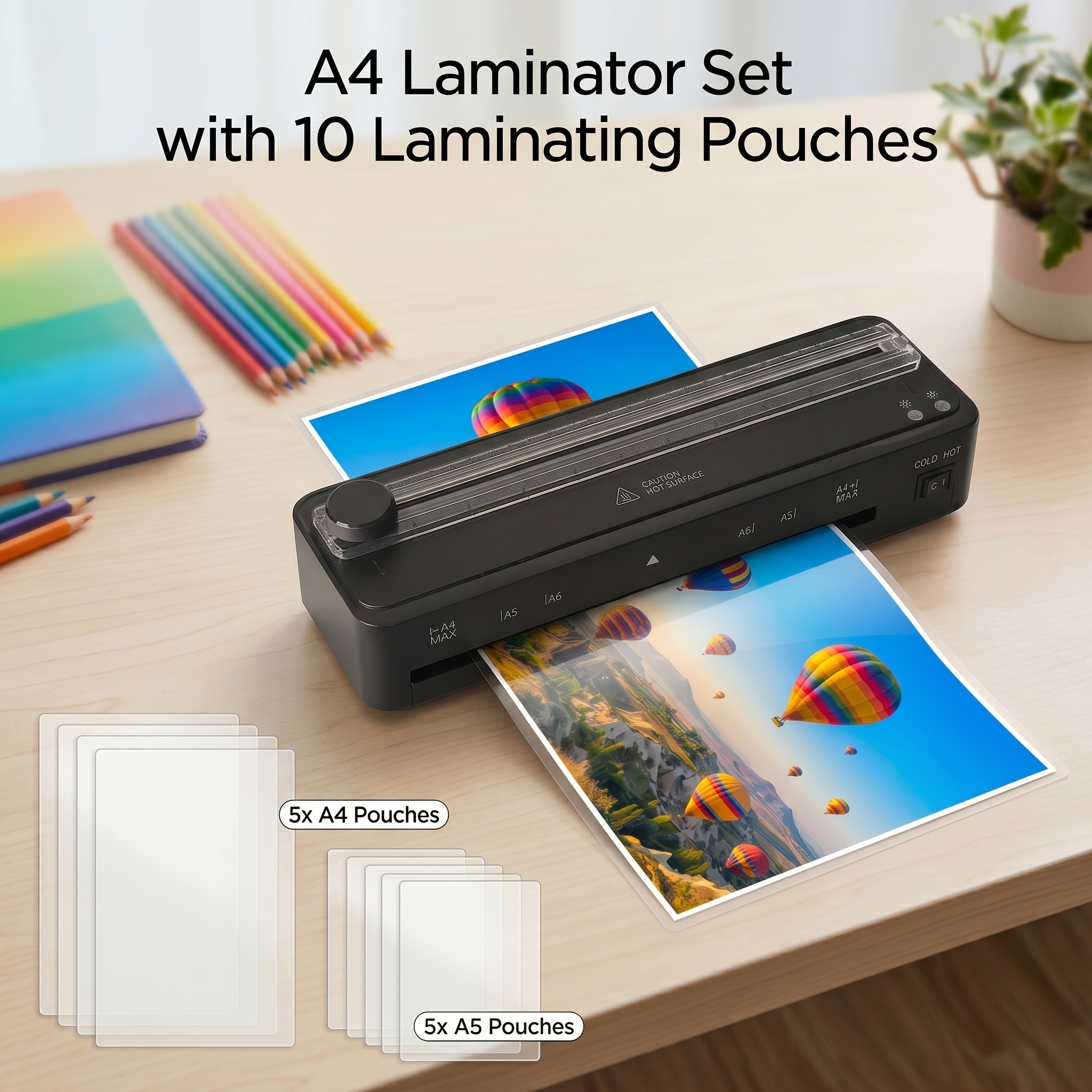 TEMU A4 Laminator Machine With 10 Laminating Sheets, 9 Inch Compact Letter Size Laminator Machine Cold&thermal Laminator With 80s Fast , For Home