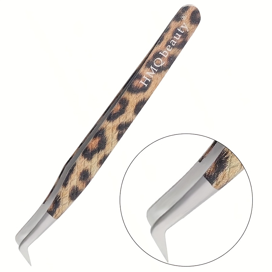 Image of 1pc Leopard Print Lash Extension Tweezers Anti-slip Precision Tweezers Suitable For Beginners And Professionals, An Essential Beauty Tool For Curling And Isolation