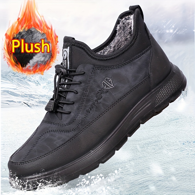 

Cold-blocking, Men's Winter Warm Fleece-lined Sneakers - Waterproof, Non-slip, Casual Sneakers For Seniors