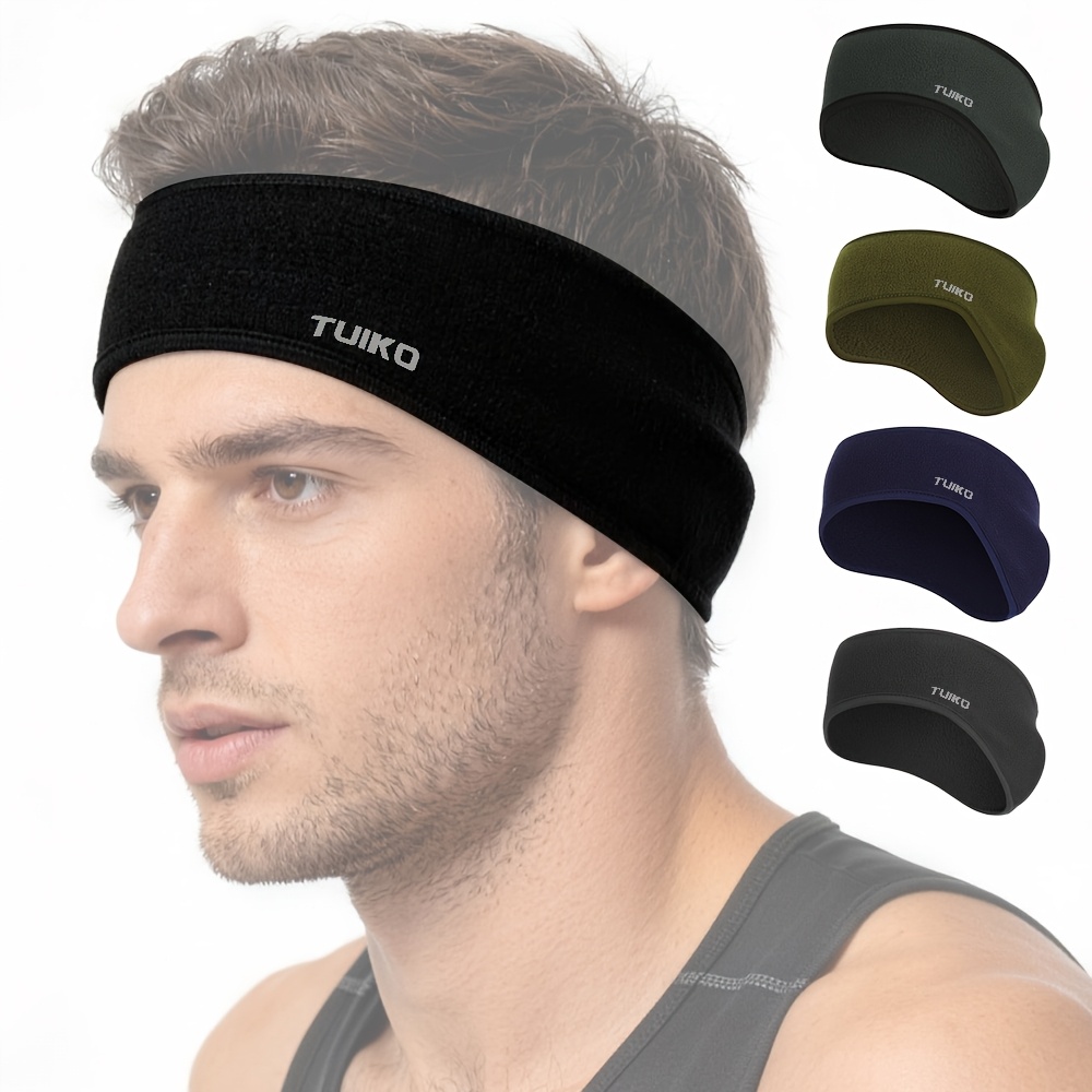 TUIKO 1pc of Solid Color Headband Designed for Running And Fitness, Suitable for Both Men And Women. It Features Ear Muffs, Is Made for Sports And Yoga, Absorbs Sweat, And Is an Elastic Head Wrap, Available in a Solid Color