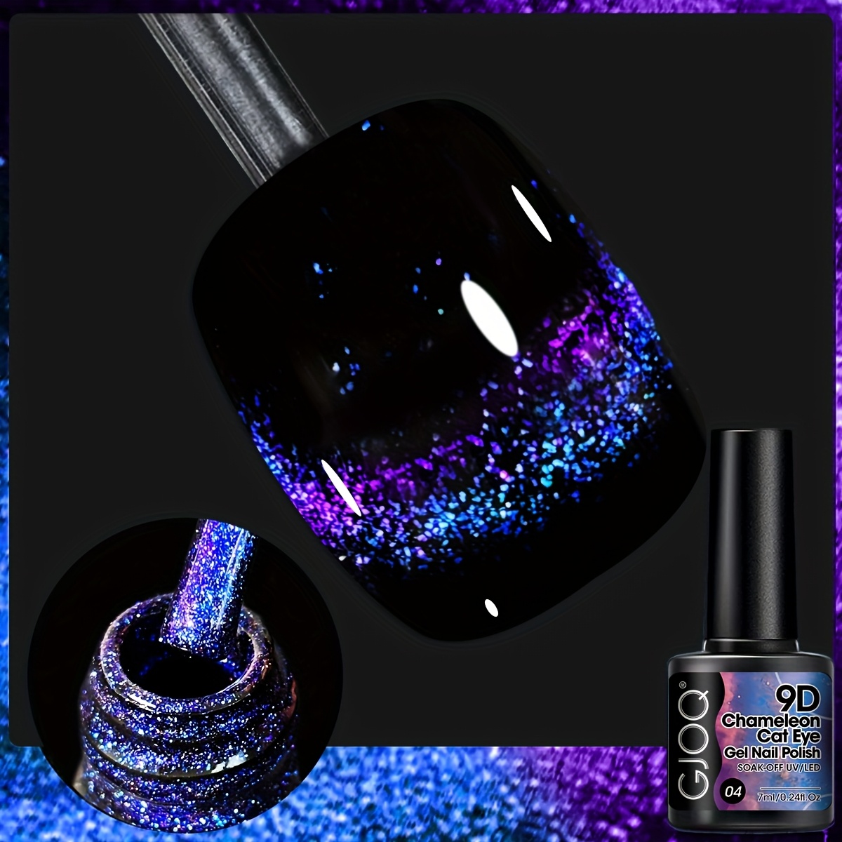 7ml 9d Magnetic Holographic Broken Gel Polish - /led Cat Eye Suitable For Use, Magnetic Suitable For Nail, Magnetic Suitable For Gel Polish Removal, Semi-permanent Varnish For Diy & Pedicures