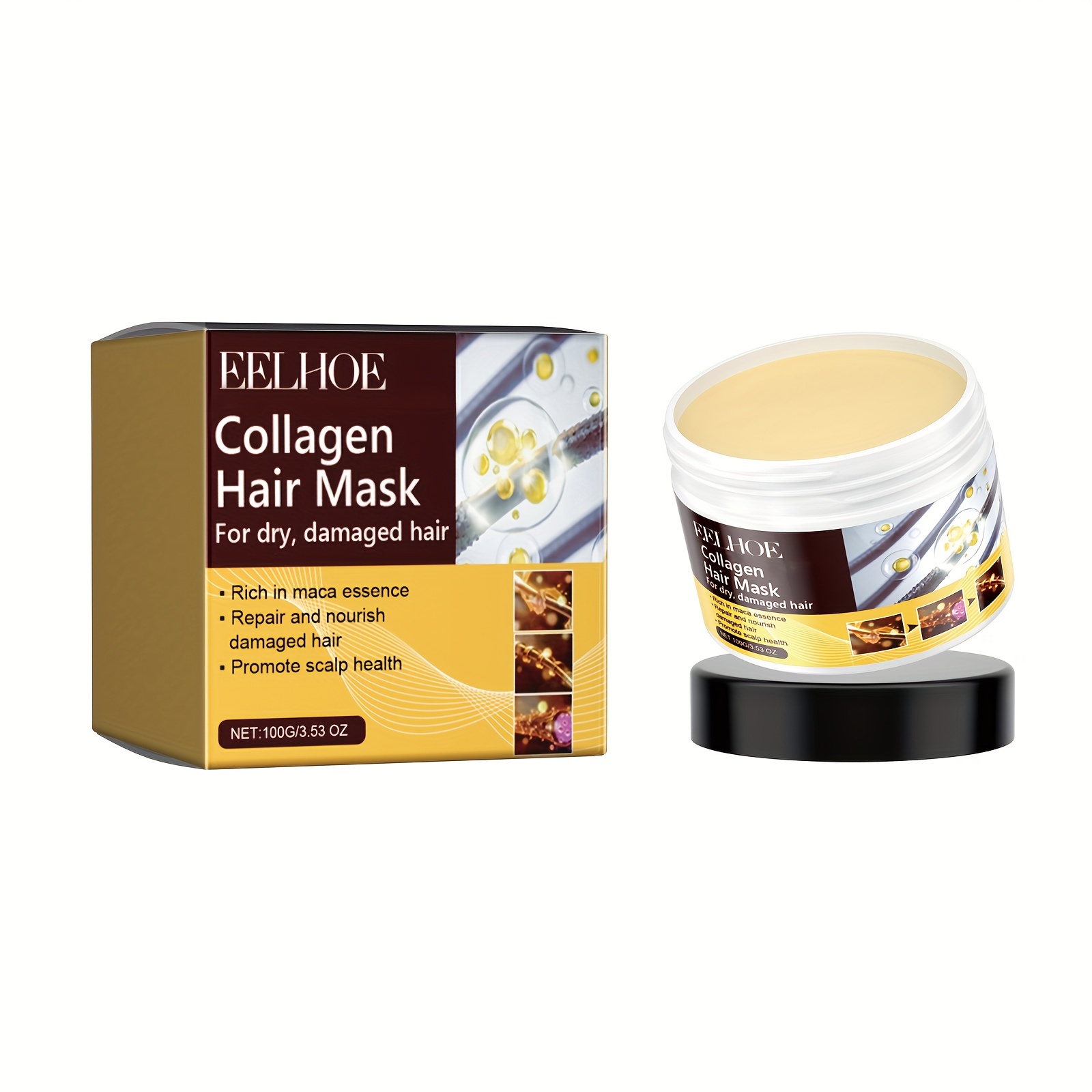 

100g Collagen Hair Mask, Repairs Split Ends Dry Damaged Hair, Moisturizing And Smoothing Hair Mask