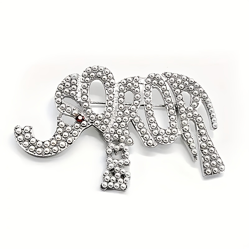 TEMU 1pc Bead Elephant 1913 Pin, Letter Brooch, Gift Jewelry