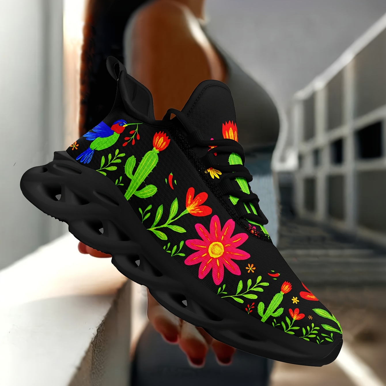 zapatillas deportivas mujer talla diseño flores Temu