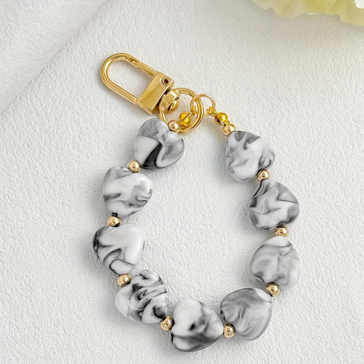 Light Luxury Acrylic Heart Charm for Phone Case & Bag Pendant