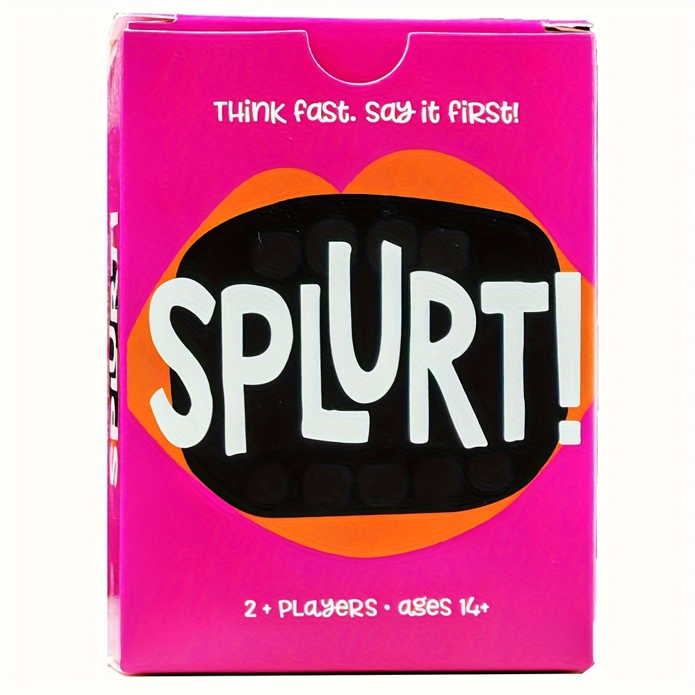 1 Deck Splurt Card Game - Quick Thinking & Speaking Party Game for 2 Players, Ages 14+, Cardstock Material