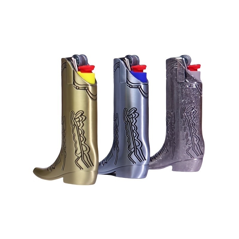 

Customizable Cowboy Boot Lighter Case, Metal Snap Closure Holder, Western With For Lighters (case Only)