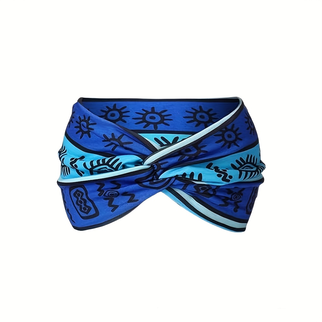 TEMU Bandeau de sport large style bohème haute élasticité