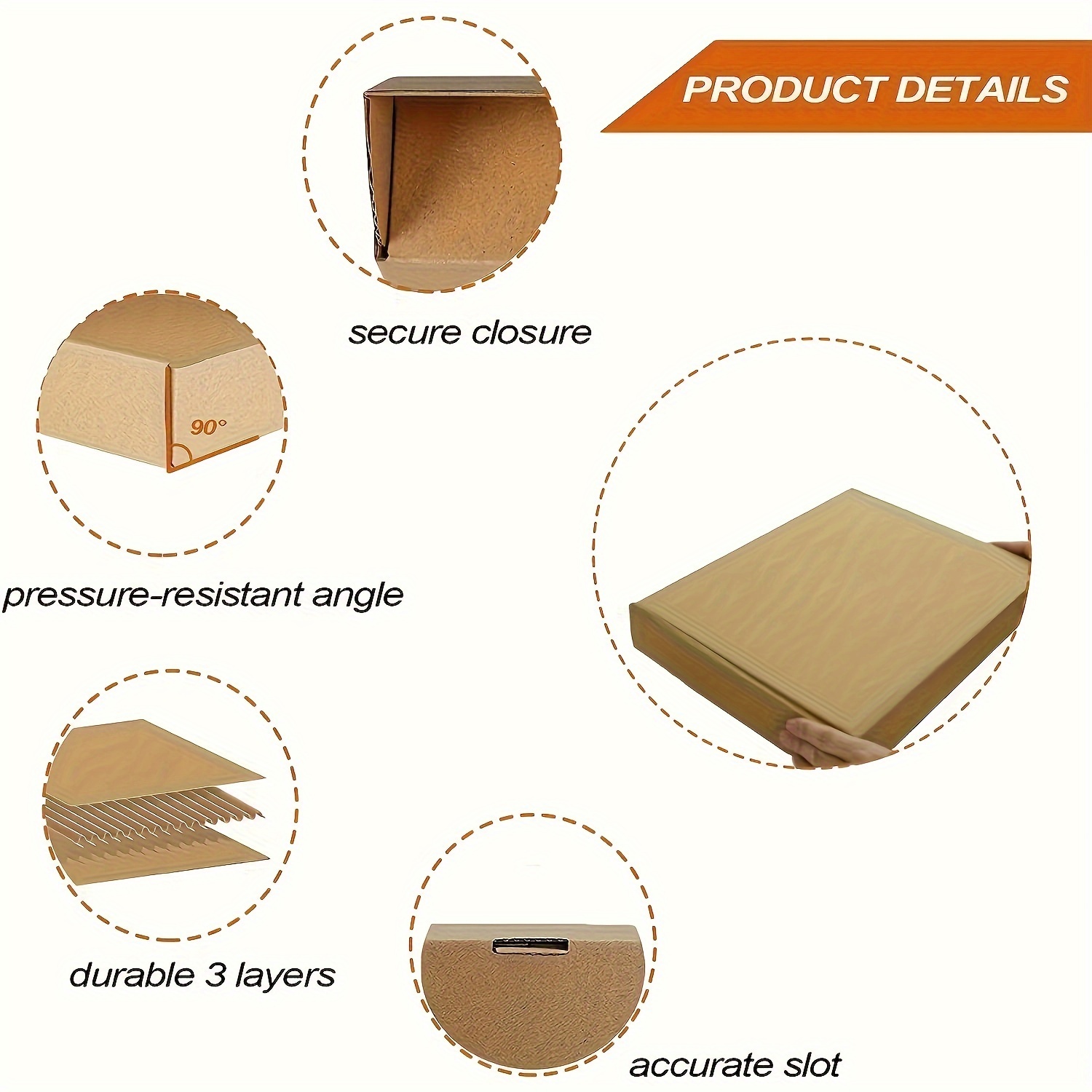   60pcs 7 87x5 51x1 57in mailer shipping box packing box corrugated cardboard   layer extra hard corrugated paper box 2