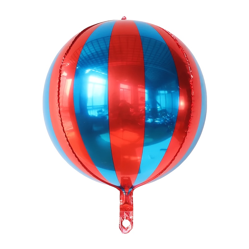 

Ballon de Carnaval de 22" à Rayures Rouges et Bleues - Décoration de Fête en Aluminium Brillant 4D pour Événements à Thème Cirque, Rassemblements d'Été & Célébrations, Décorations de Fête à Thème Luau