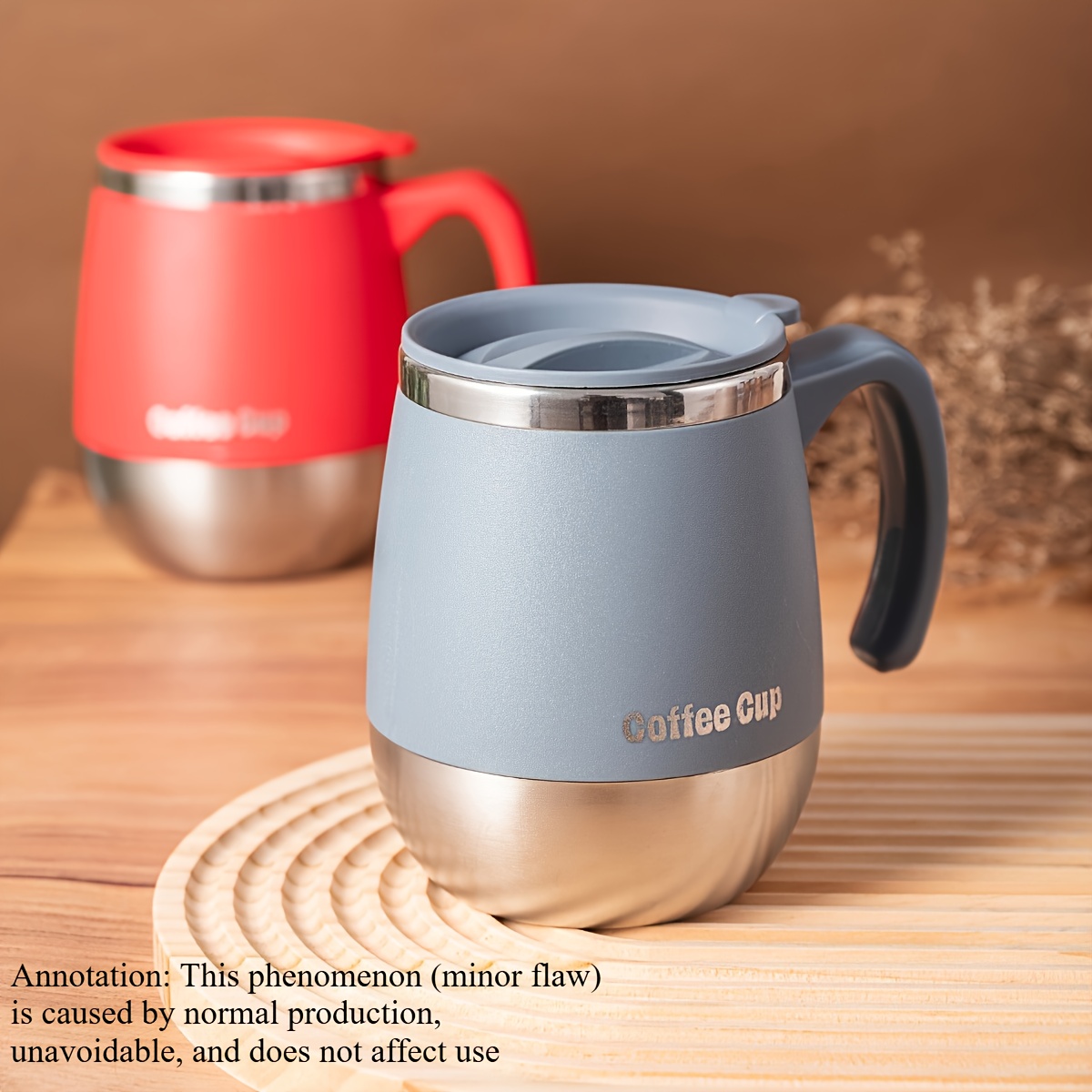 Image of 1pc Coffee Cup With Lid Insulated Stainless Steel Coffee Cup, 1500ml Double Wall Vacuum Insulated Hot And Cold Beverage, Suitable For Home, Outdoor, Camping, Ideal Gift For Christmas, Halloween