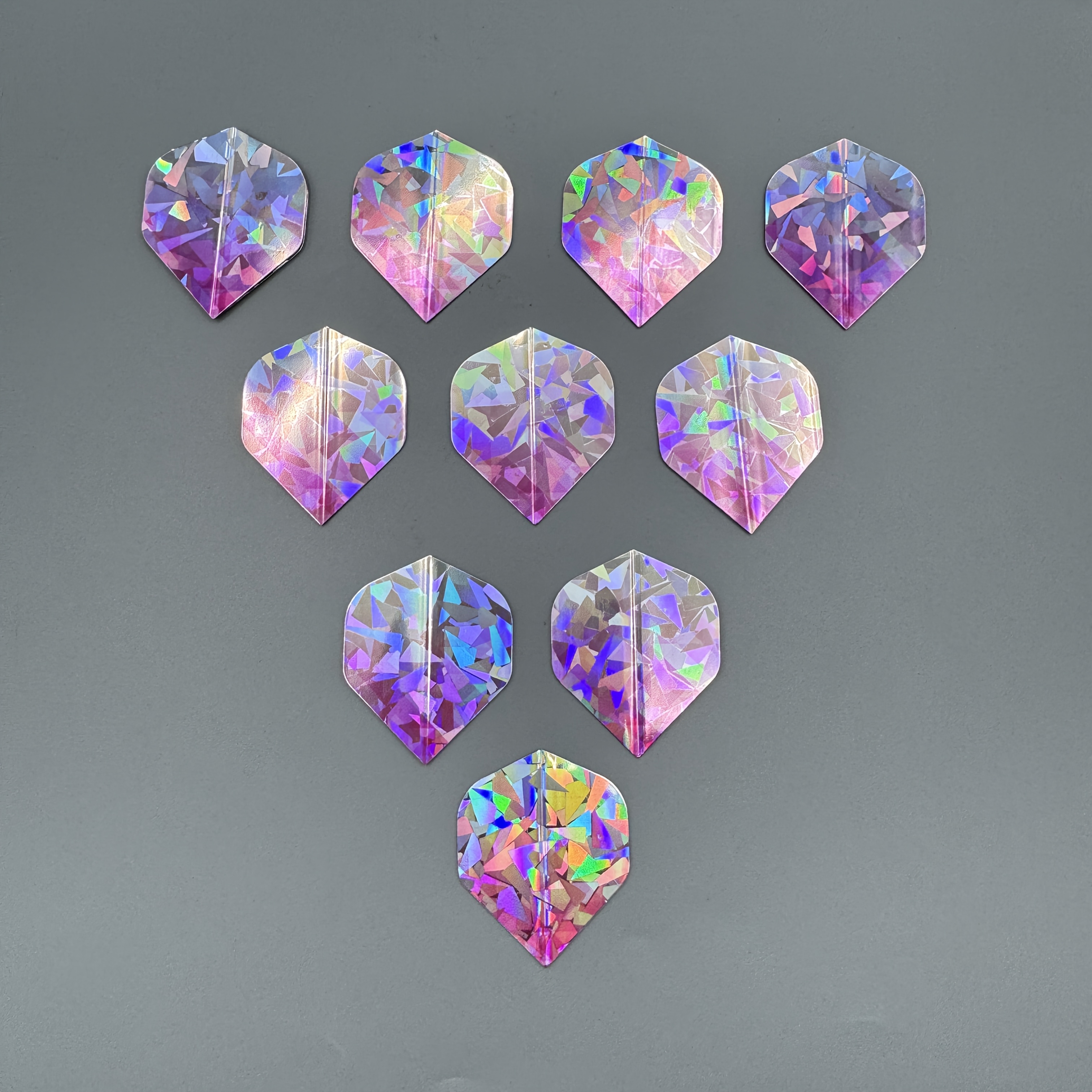Image of 10pcs Ultra-vibrant Laser Dart Wings, Unique Petal-shaped Design, Made Of Pet Material, Suitable For Dart Tail Replacement