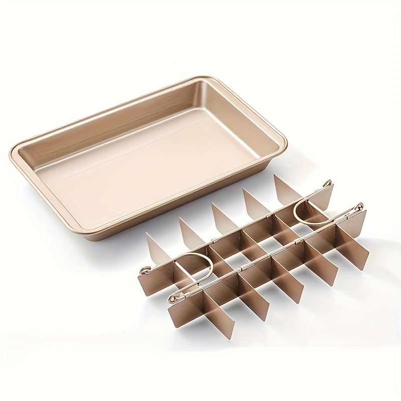 Image of 2pcs Brownie Cake Baking Pan, Carbon Steel Baking Tool With Dividers For Restaurant/bakery - Perfect For Muffins, Cupcakes & Small Treats, Faridabio