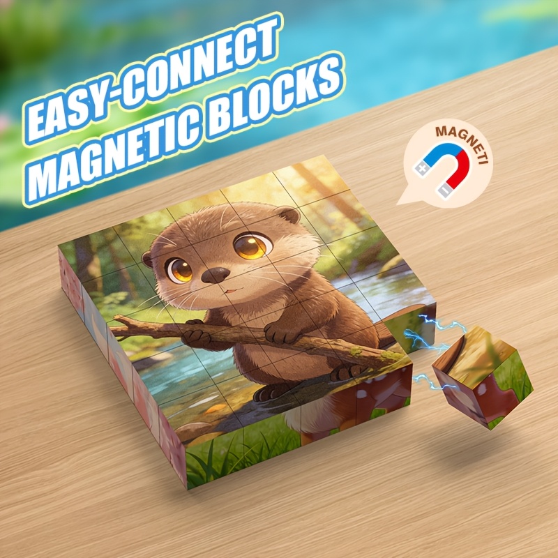 25pcs Magnetic Cubes Animal Patterns Set