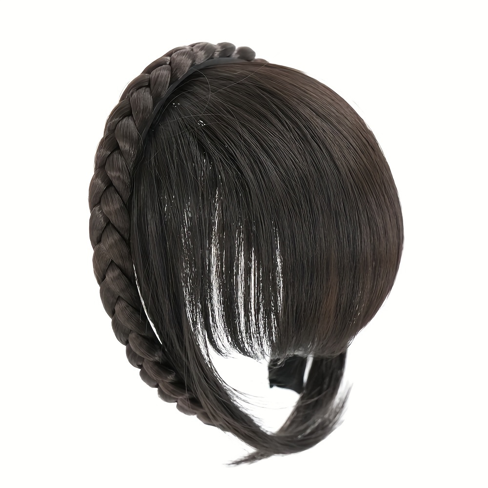 

Women's Natural Forehead Braid Hairpiece, Thin And Invisible, , , Short Bob Bangs, Synthetic Fiber, Hair