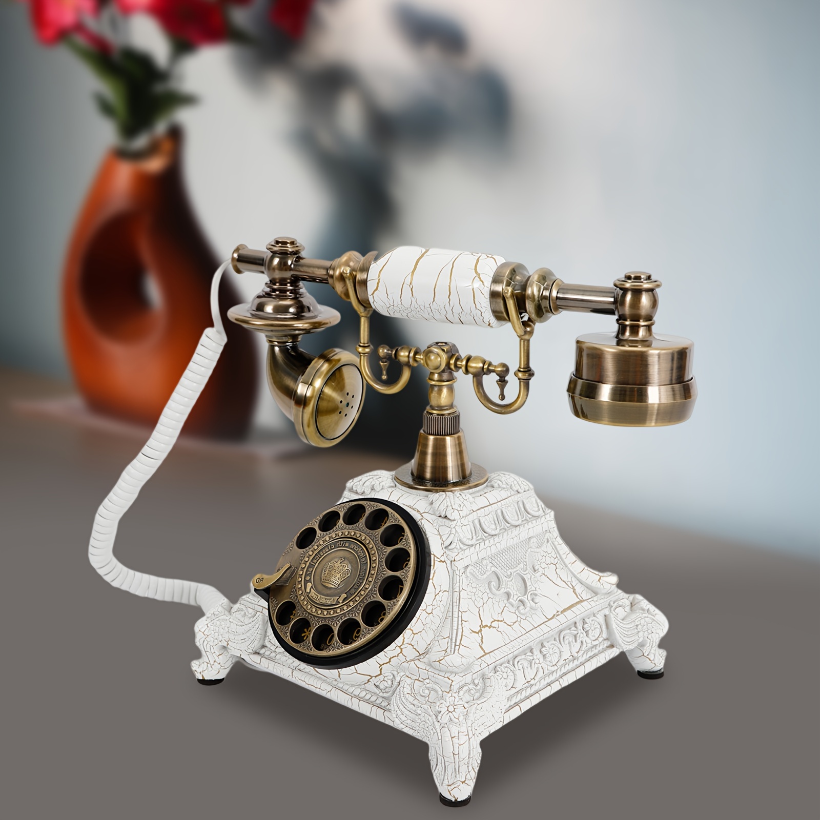 

Vintage Telephone Antique Desk Phone Corded Retro Phone Rotary Antique Dial