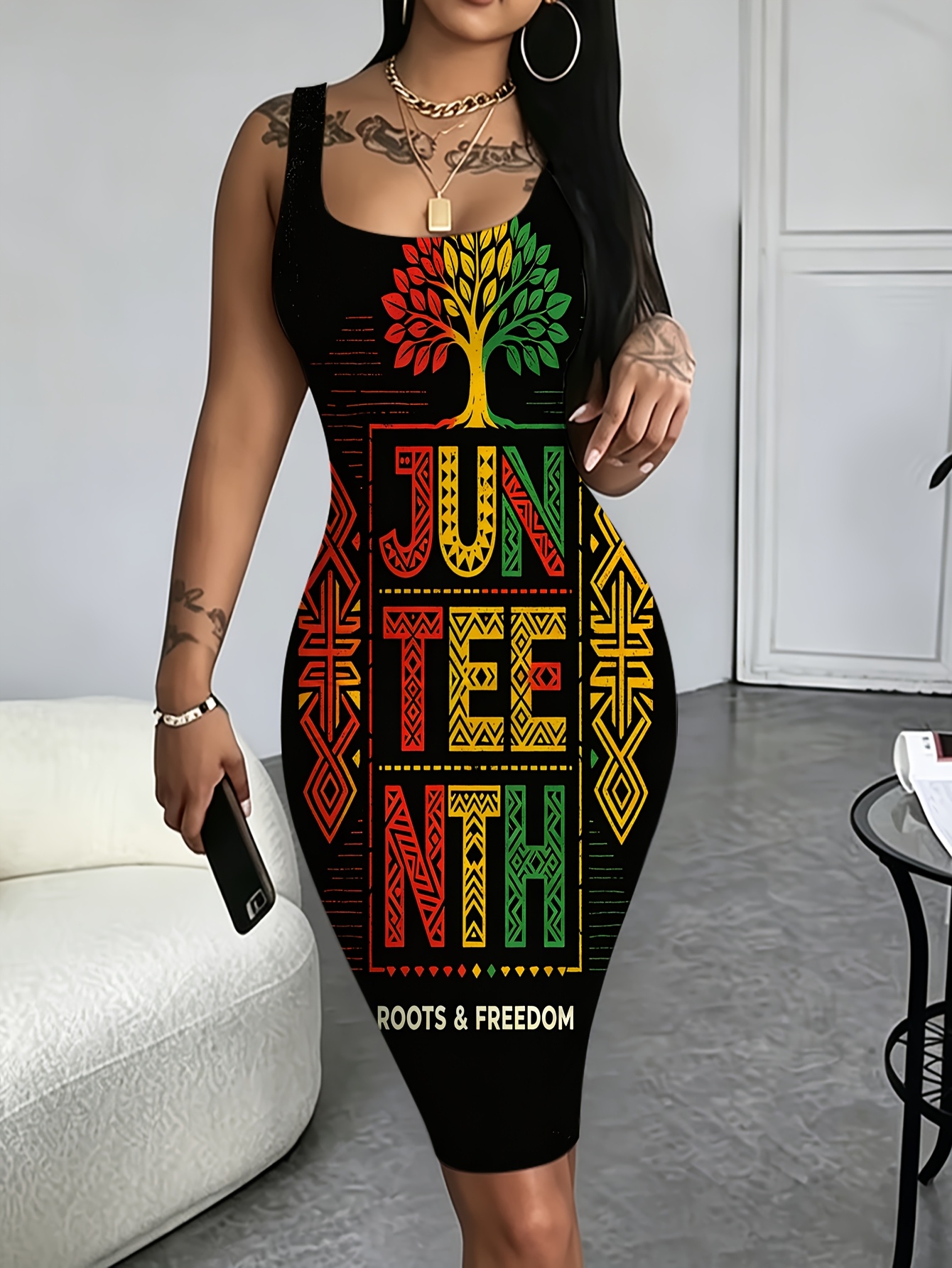 juneteenth dress for women 2026 AFRICAN THEMED DRESSES: Ethnic Attire juneteenth is my independence day Juneteenth Tshirt Dress