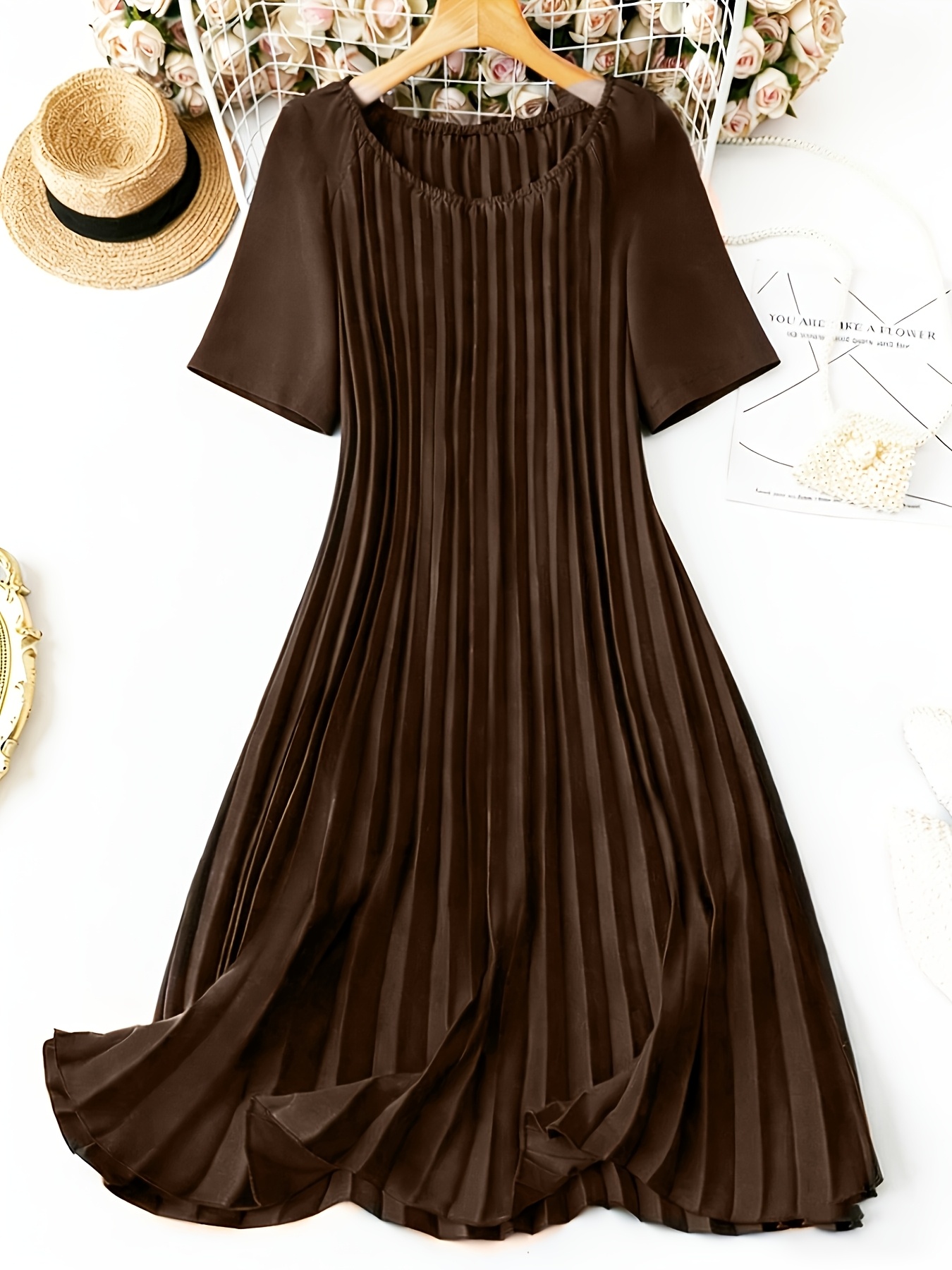 brown dresses sold on Temu Canada