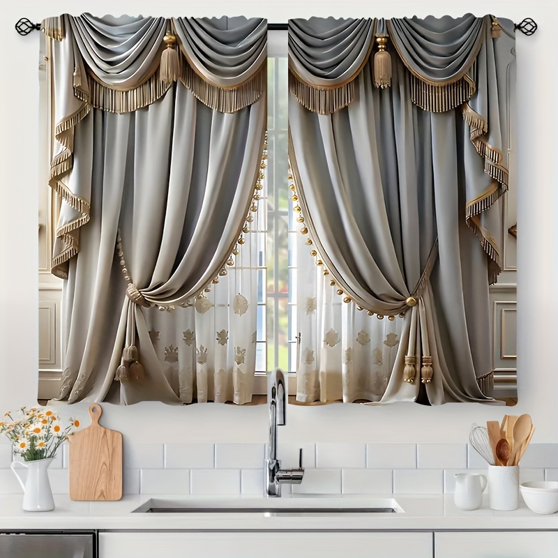 

- Curtain - 24x59 , , Rod Hanging, Polyester, , Uncorded For Small , Cafes, Shops, Bathrooms