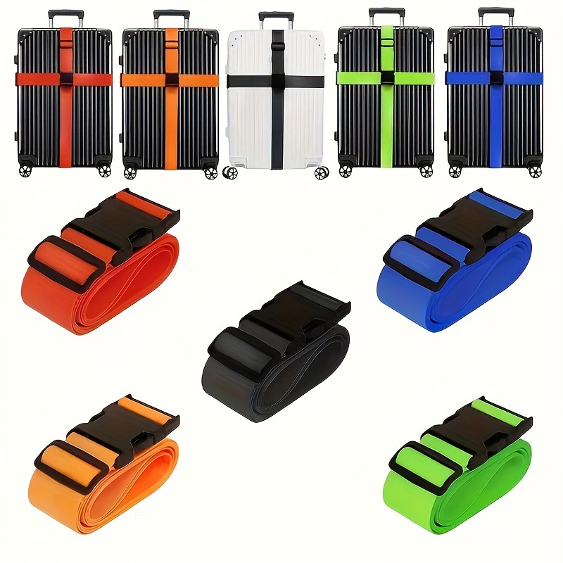 

2pcs Adjustable Luggage Straps - , Anti-theft Travel Belts With Snap Closure, Easy Clean , Casual & Street Trips, 2pcs