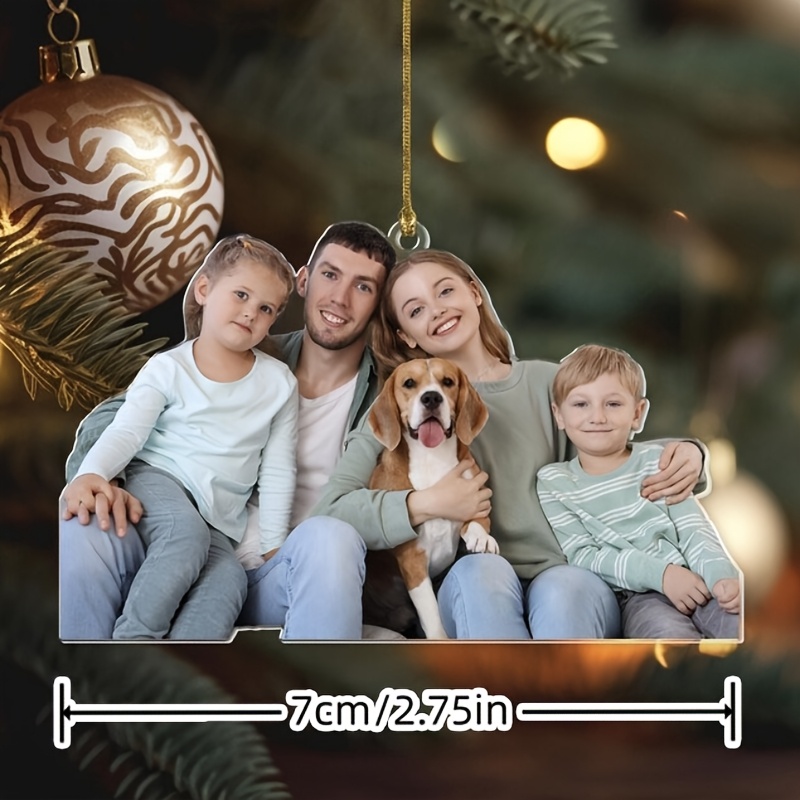 

1pc Custom Acrylic Photo Pendant - Personalized Christmas & Halloween Wreath Decor, Unique Shaped Home Ornament, Hanging Attachment, No Electricity Needed, Pendant, Home Decor