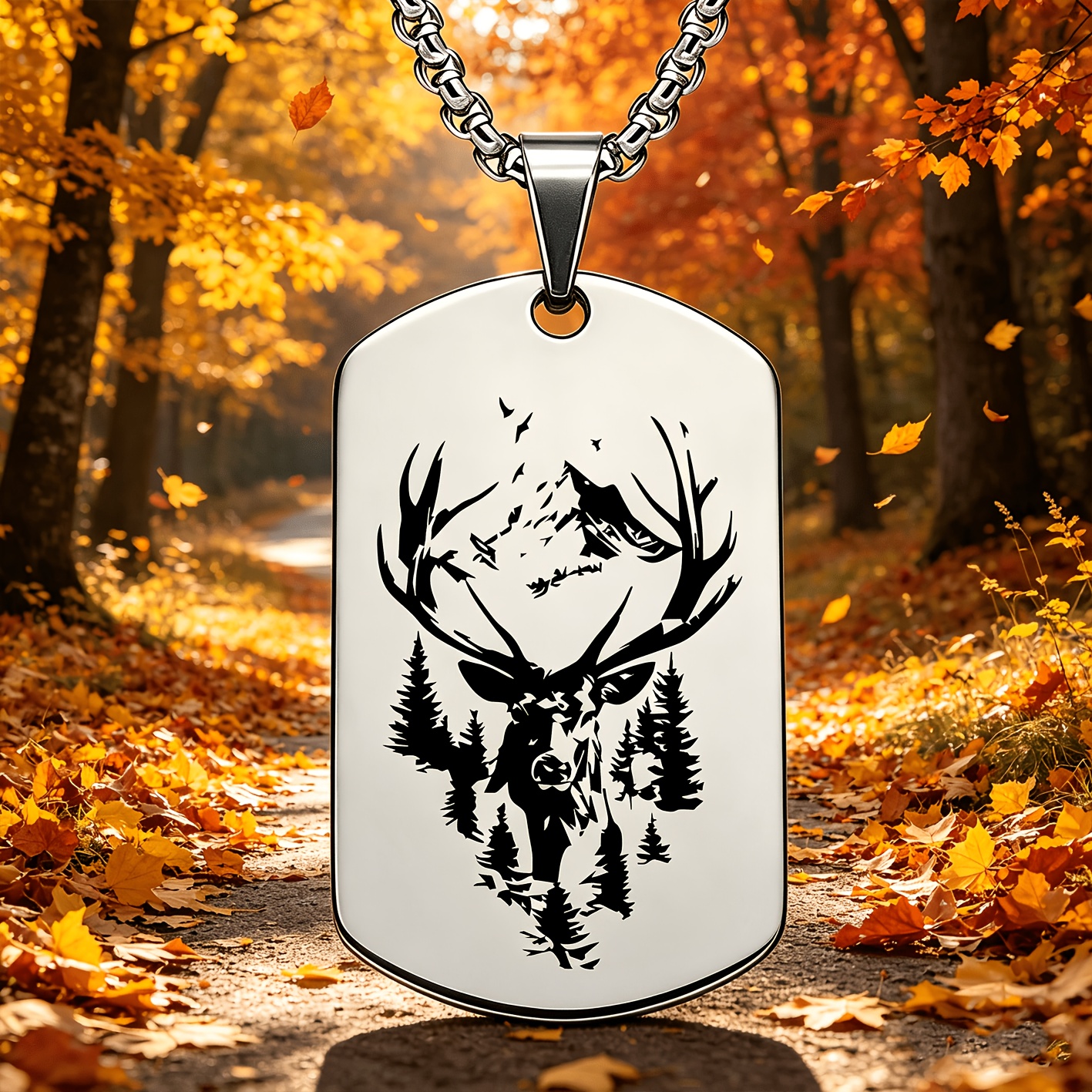 TEMU 1 collier en acier inoxydable de style sauvage, un cadeau pour les passionnés à offrir à famille et à amis