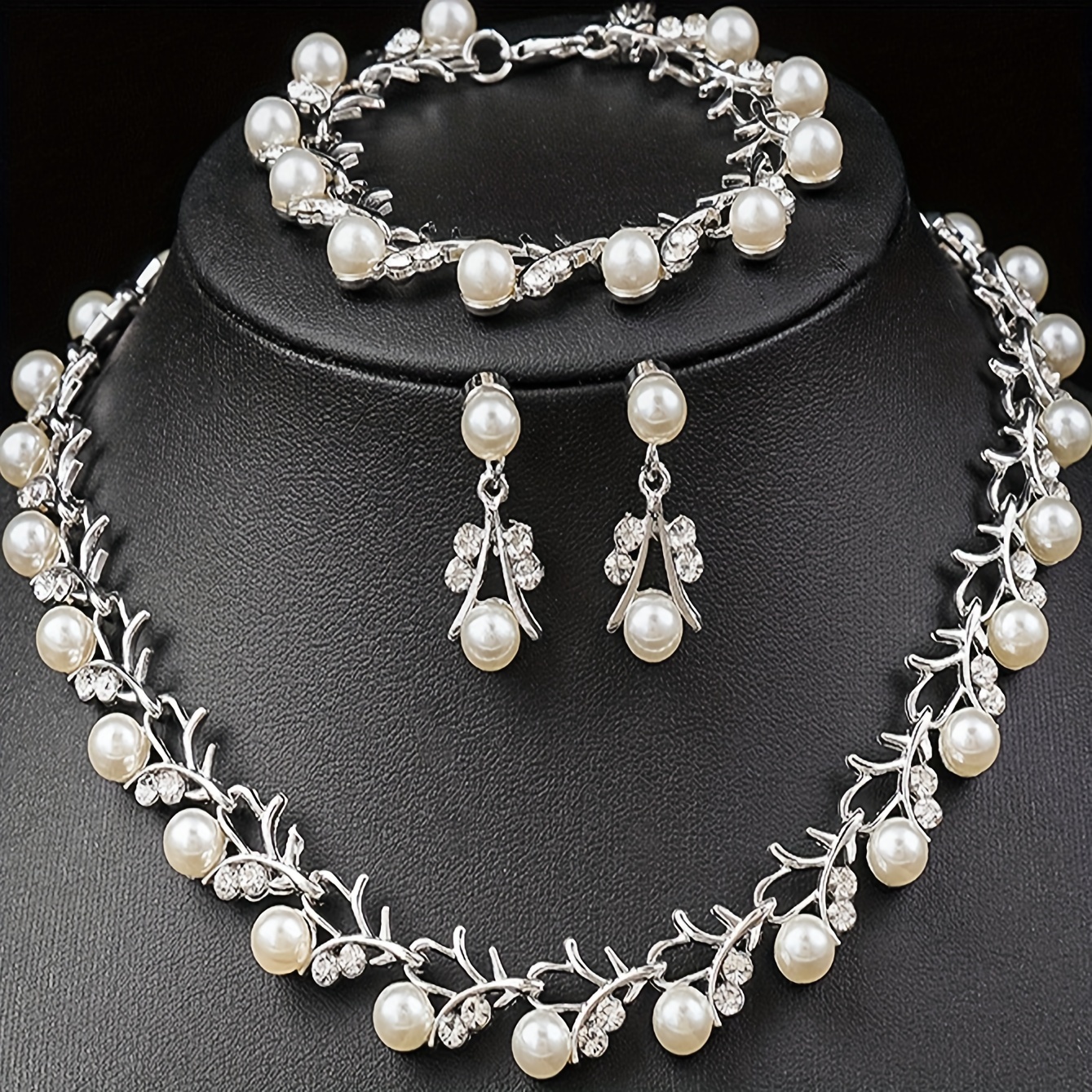 TEMU Women's European And American Trendy Minimalist Earrings, Necklaces, Bracelets, And Jewelry Set For Weddings, Parties, And Holiday Gifts