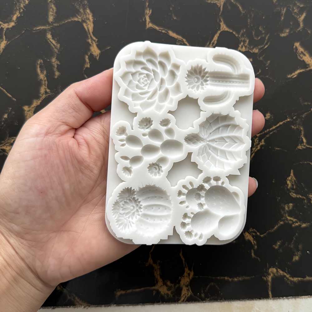 TEMU Moule en créatif pour fondant de cactus, moule à pâtisserie DIY pour gâteau à fleurs de cactus