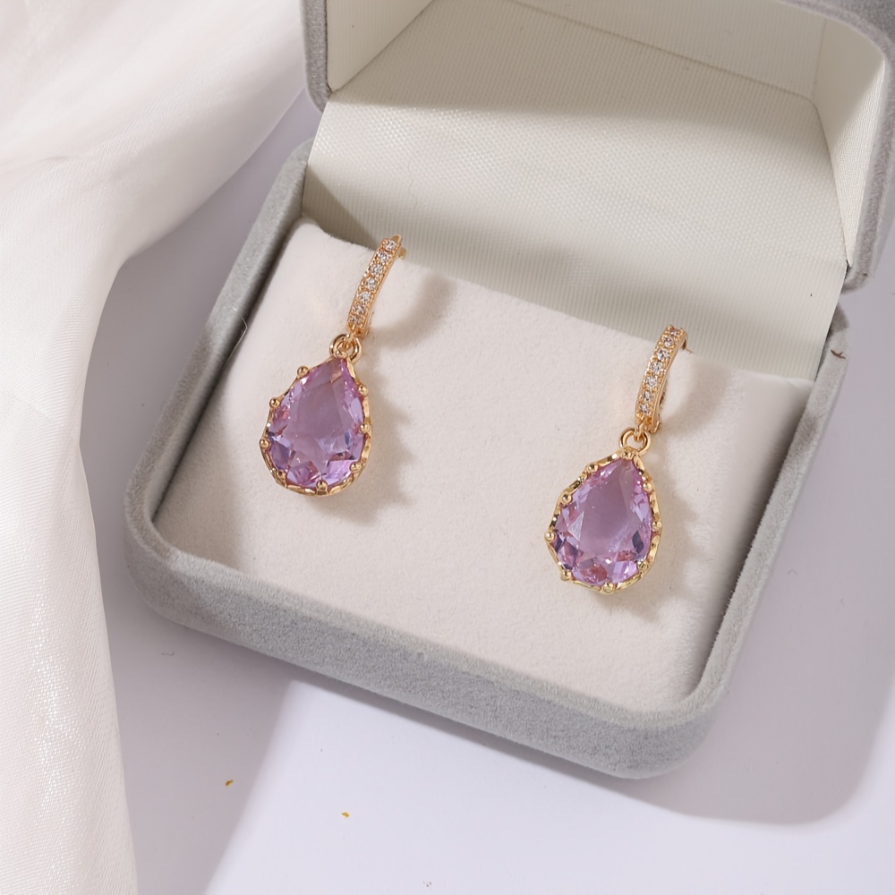 14K Golden Plated Copper Drop & Dangle Earrings with Synthetic Zirconia