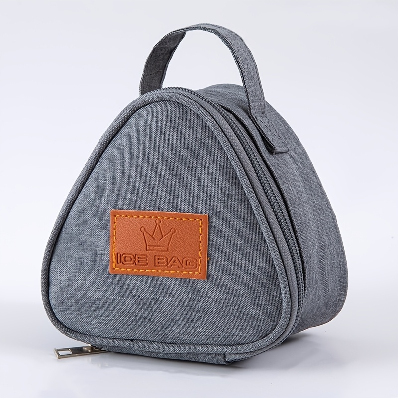 TEMU Lonchera Mini Bonita Portátil Térmica, Bolso de Duradero de Tela Oxford, Pequeña Bolsa Térmica Aislante con Asa, Bolsa Triangular para Almacenar