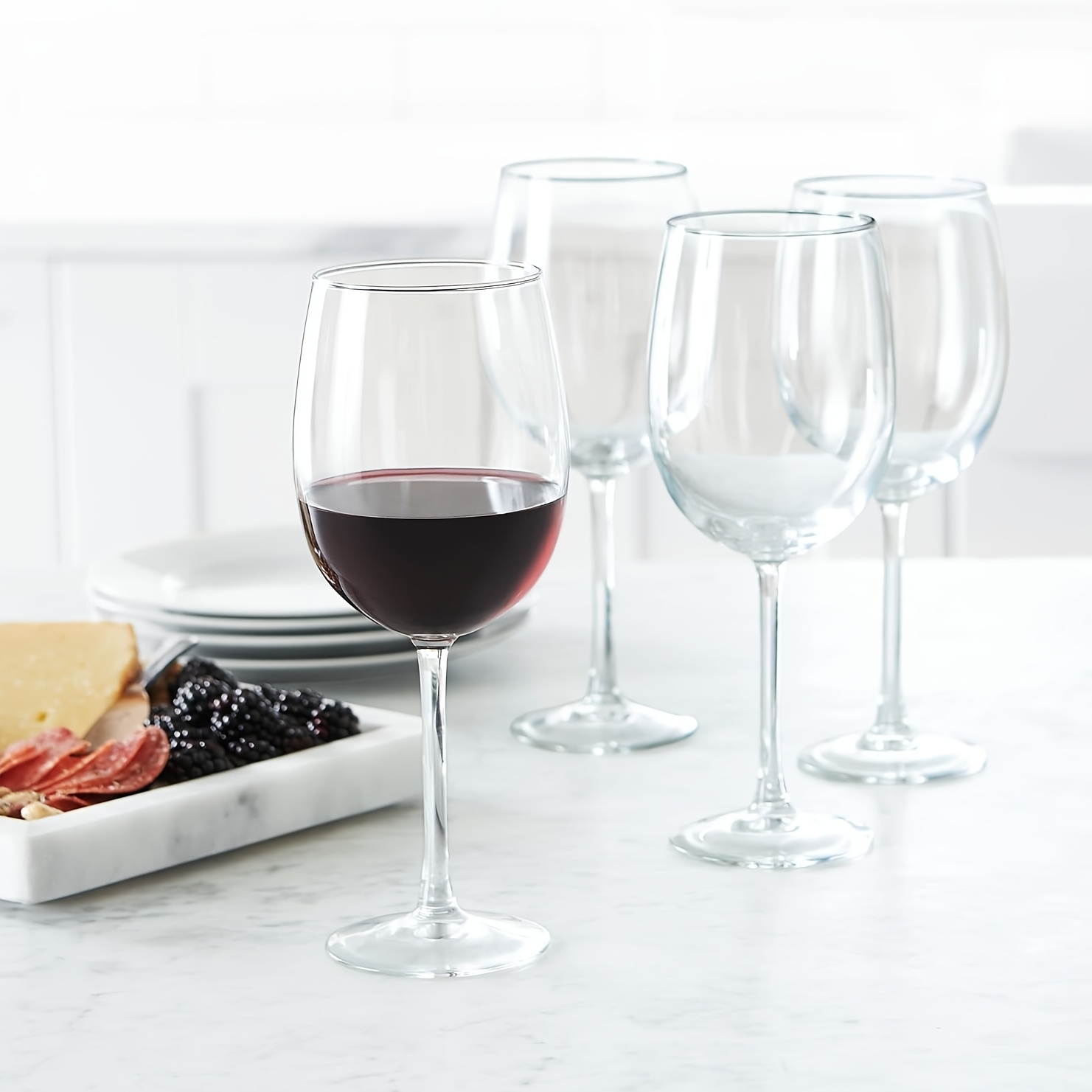 4-pcs/6-pcs Light Luxury Minimalist Style Transparent Material, 360ml Each, Durable And -resistant, Suitable For Weddings, Parties, Bars, And Outdoors, Reusable Wine And Glasses, Beverage Cups