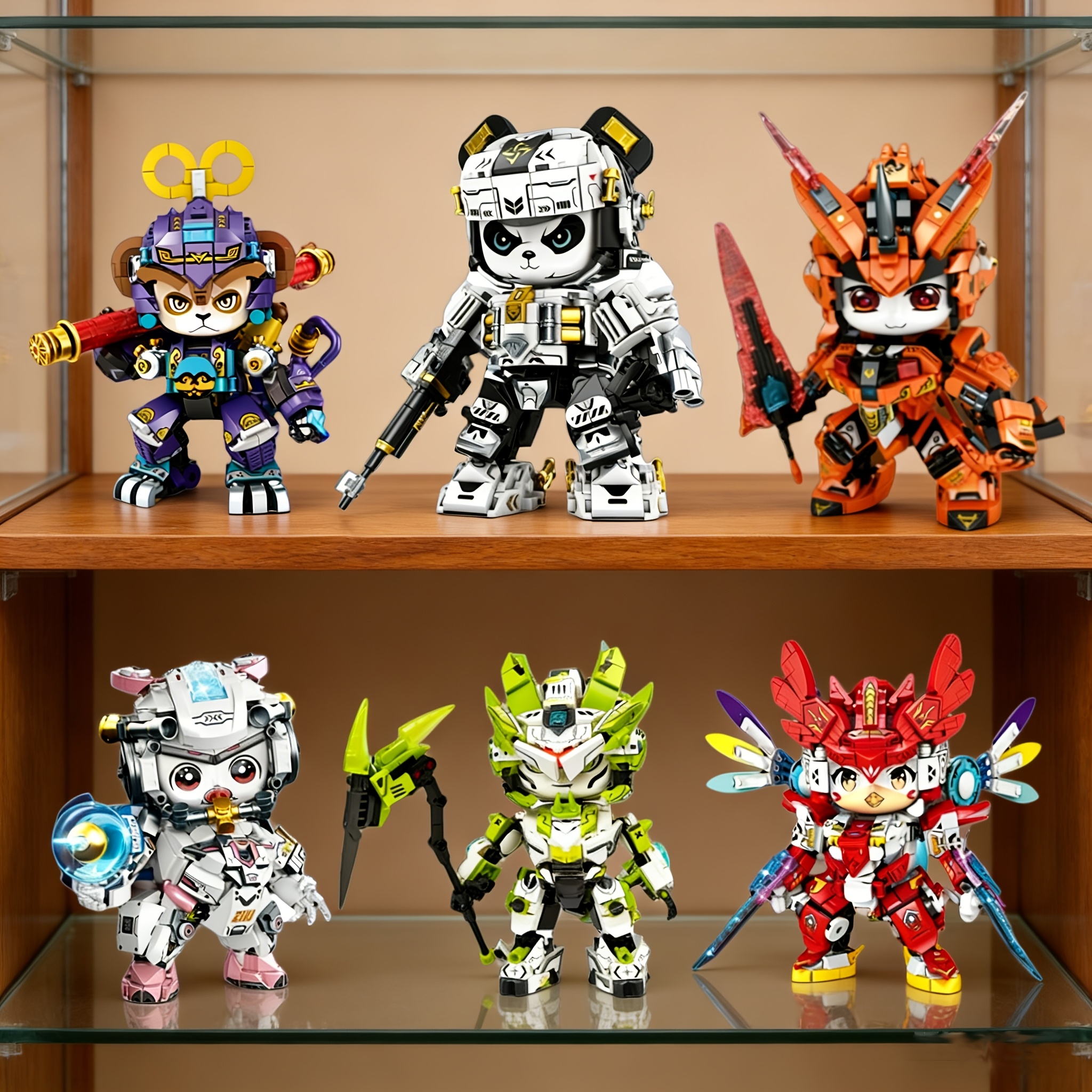 Cute Twelve Zodiac Animal Mecha Building Block Set