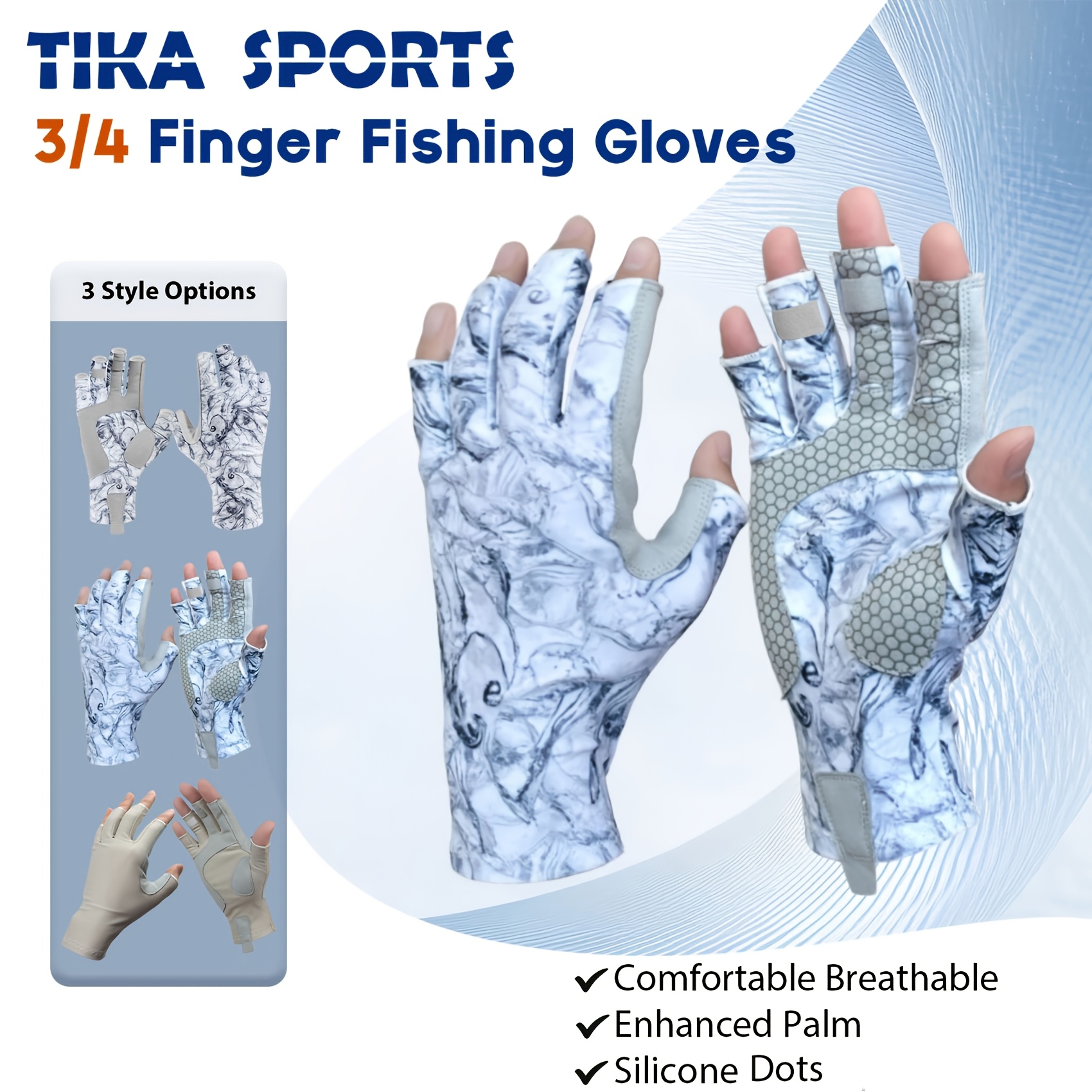 Fingerless fishing sun gloves