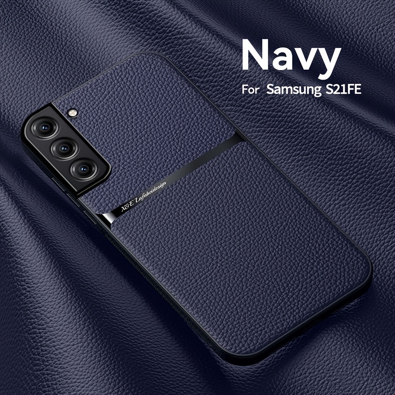 TEMU Phone Case - New Magnetic Phone Case, Suitable For S21/s21+/s21 Ultra/s21 Fe/s20 Fe Phone Case, Lychee Pattern Phone Case, Ultra-thin And