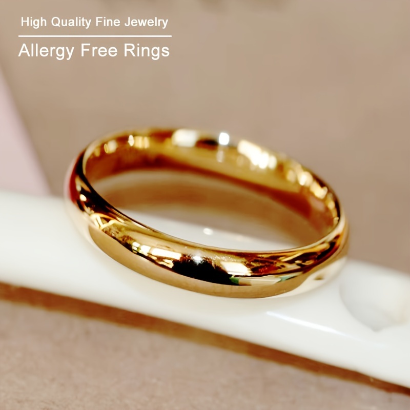 18K Plated Tungsten Steel Engagement Wedding Ring