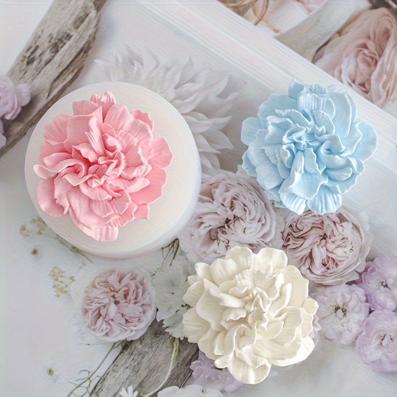 

Korean Carnation Flower Silicone Mold For Candle Making - Round Shape, Silicone Material