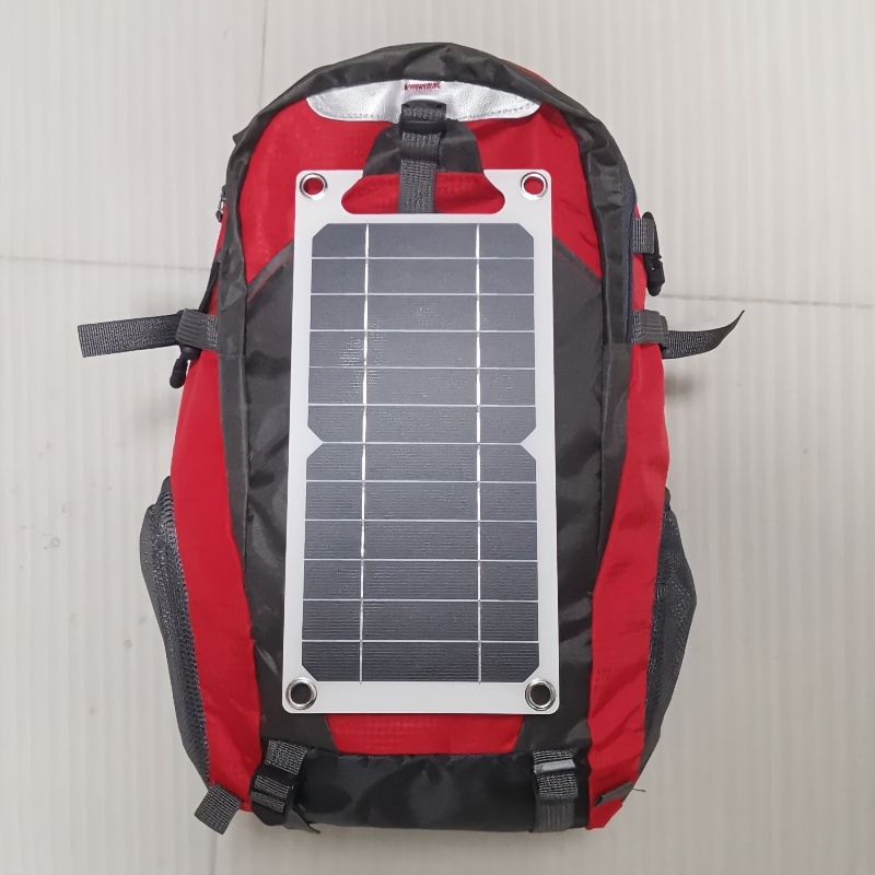 outdoor leisure short distance travel backpack equipped with detachable 5v6w solar photovoltaic charging panel and 2 hanging hooks