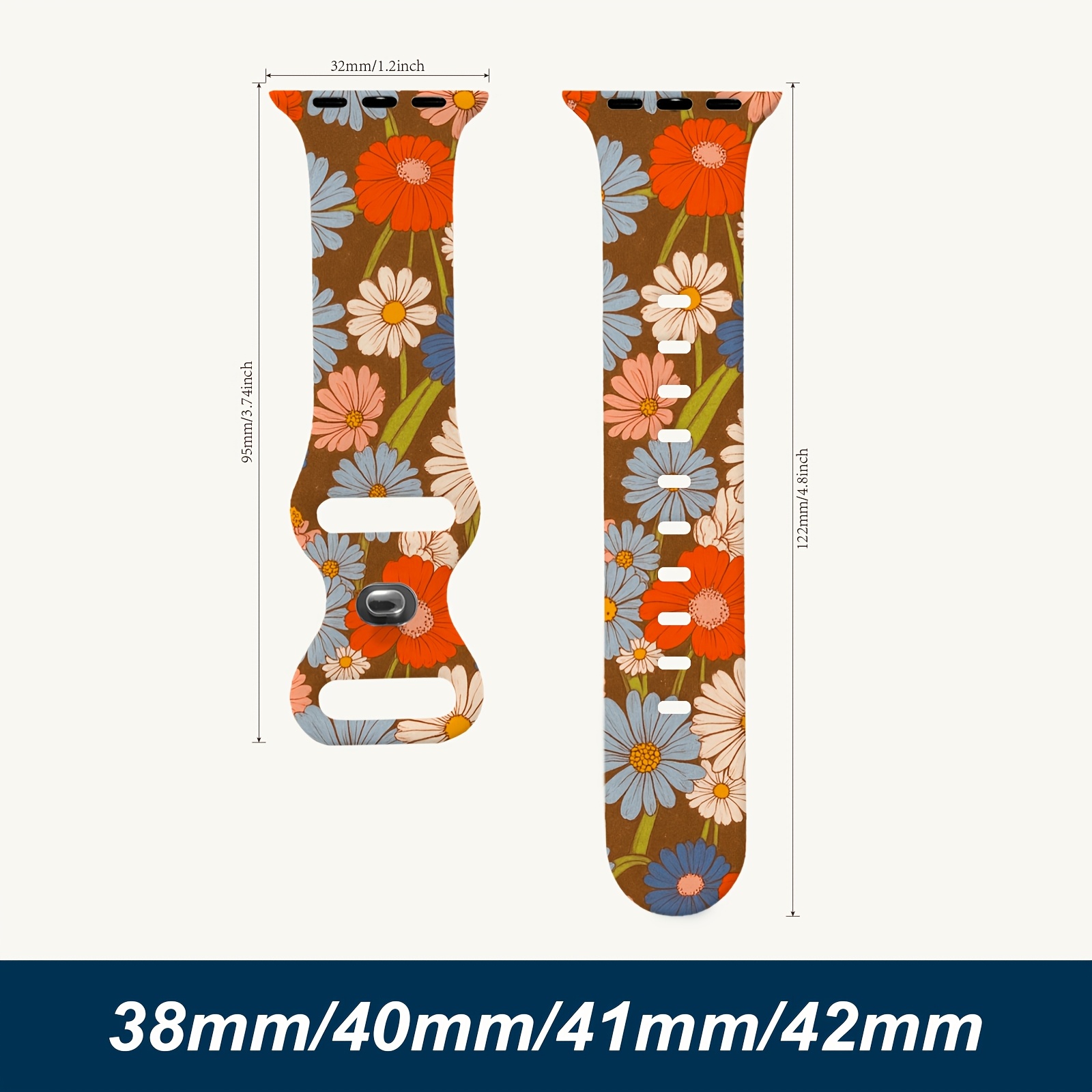 TEMU For Women Men 38/40/41/42mm Watch Strap Colorful Best Gift Adjustable And Replaceable Clasp Printed Non-fading Fashionable For Women
