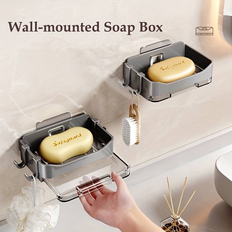 

1pc/2pcs -mounted Dish , Plastic Rectangular , To And , For Kitchen, Bathroom, And Restroom Use