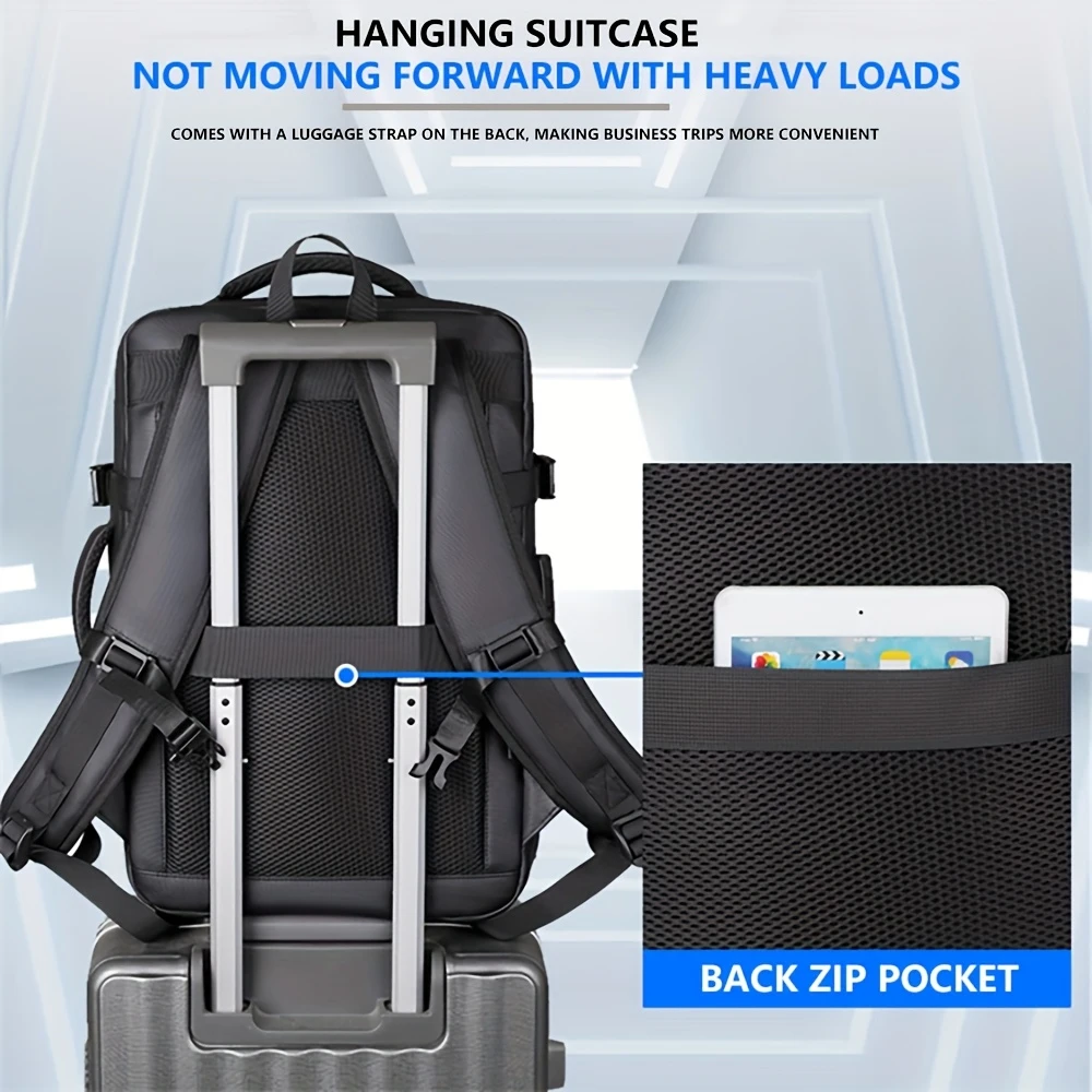 travel vacuum backpack mens premium multifunctional laptop bag vacuum compression expandable business shoulder bag details 4