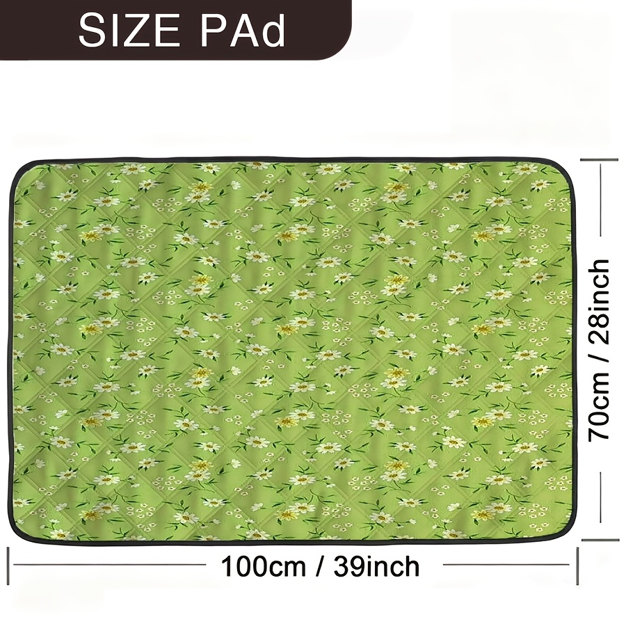 TEMU 1pc Cartoon Floral Pattern Washable Reusable Pet Mat, Pet Training Pad, Home Pet Mat, Durable And Easy To Clean, Furniture Protection, Sofa Mat,