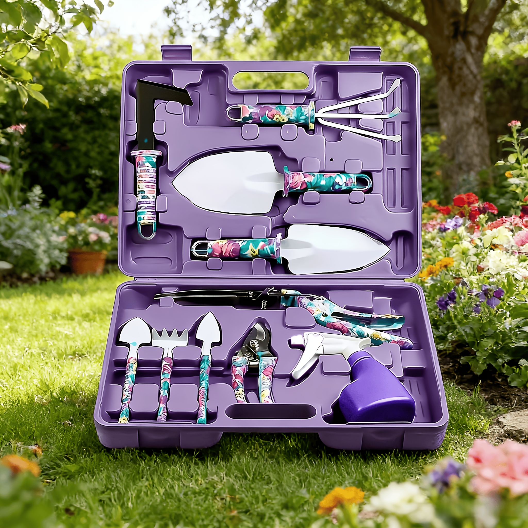 10pcs gardening tool set with storage box small shovels for indoor outdoor flower vegetable planting and soil digging gardening gift for women