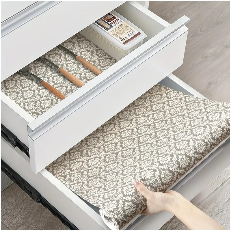 1 Stück Regalunterlage, rutschfeste Schubladematte, strapazierfähige und zuschneidbare Unterlage, Regalunterlage für Küchen- und Badezimmerschränke, Schubladen und Schränke, Küchenschrankunterlage,