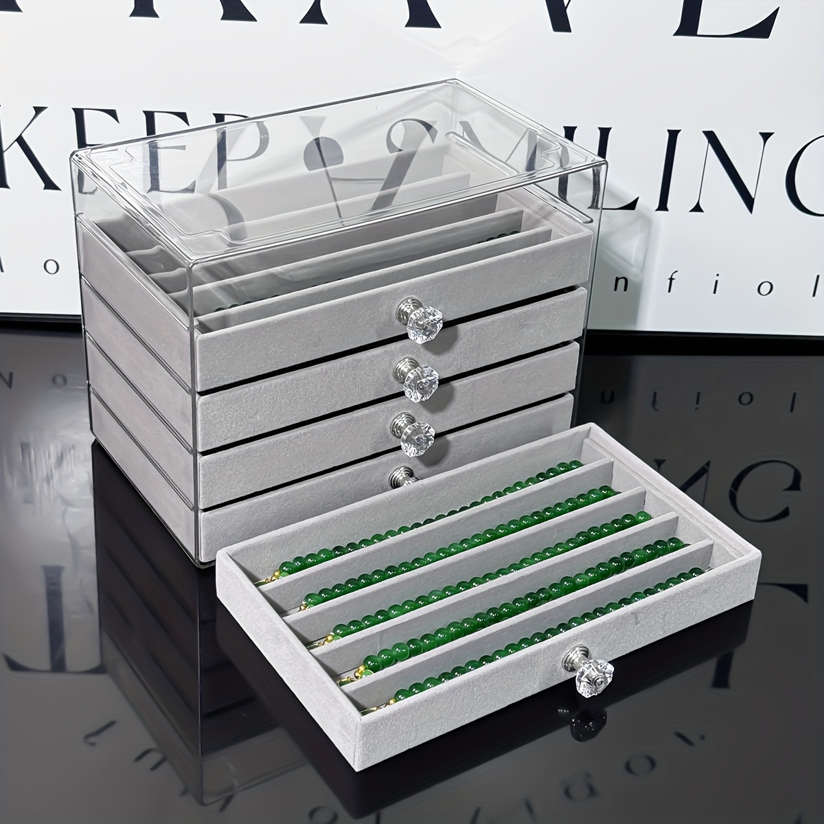 Desktop Jewelry Organizer, Multi-Layer Storage Box