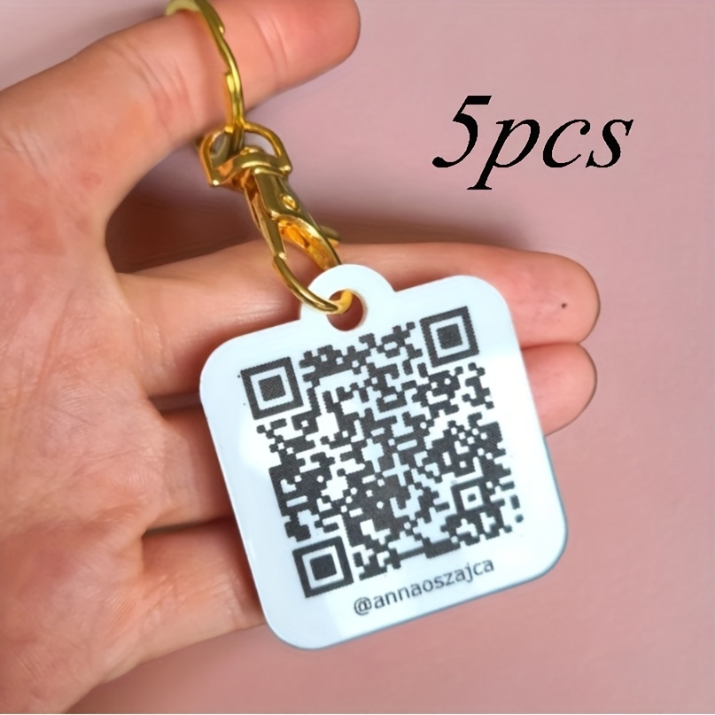 TEMU Gift For Her/him 1/5/15pcs Double-sided White Acrylic Keychain, Front Side Custom , Fixed Logo, Anti-lost And Durable Christmas Halloween